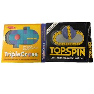 Binary Arts Triple Cross & Top Spin Puzzle Sliding Tile Game Vtg Lot Of 2 In Box